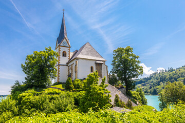 Fototapeta Wallfahrtskirche Maria Wörth am Wörthersee, Kärnten, Österreich obraz