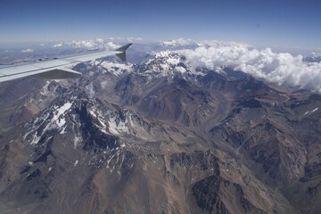 Aconcagua Mount from International Argentina - Chile Flight Aerolineas Argentinas Airline
