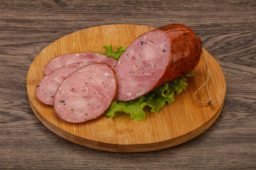 Smoked ham sausage with spices