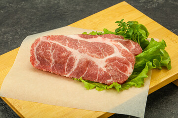 Raw pork meat neck steack