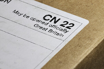 CN22 customs declaration on parcel from Great Britain