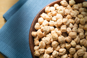Chickpea mutton, or chickpea, it is also cultivated chickpea and mutton is a herbaceous plant of the legume family, a legume crop. Food background. High quality photo