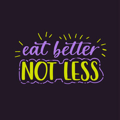 Naklejka na ściany i meble Healthy nutrition inspirational quote. Hand drawn motivational phrase.