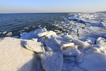 frozen ocean and the floating ice