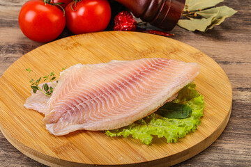 Raw tilapia fish for cooking