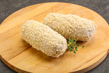 Raw chicken cutlet for roast