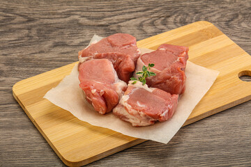 Raw pork tenderloin for cooking