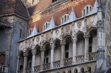 detail of the facade medieval building