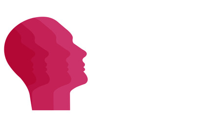 Heads over and over to represent personality differences.
mental health and psychology concept. world mental health day concept.
Vector design EPS 10.