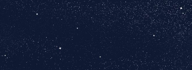 Night sky with stars pattern. Surreal universe background. Abstract cosmos imagination. Surreal starry night sky. Universe stars background. Astronomical luminous objects. Astrology abstract vector © blankstock