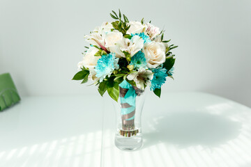 beautiful bride bouquet in a vase