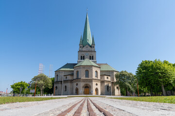 the historic church in the center of downtown Frederikshavn