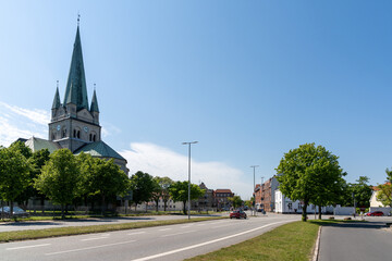 Obraz premium the historic church in the center of downtown Frederikshavn