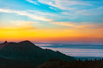 sunset over the mountains