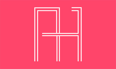 AH/HA logo, AH/HA stylish letter logo design in white color and pink background, AH/HA Business abstract vector logo monogram template with thumbnails.