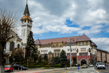 TARGU MURES, MURES, ROMANIA - APRIL 24, 2021:  The Palace of Culture on April 24, 2021 in ...