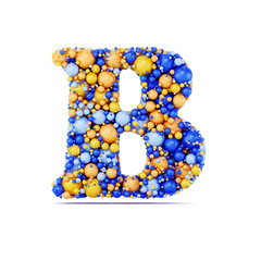 B letter with colored shiny balls