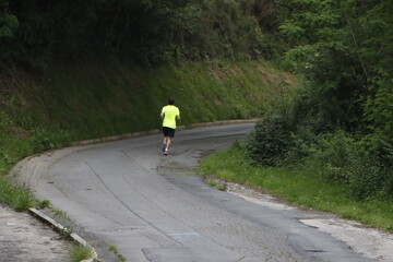 Man running in the park