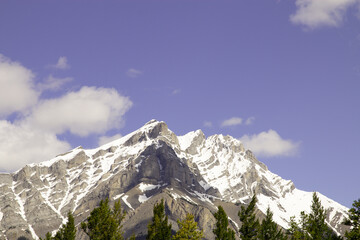 Mountain peak at sun set.