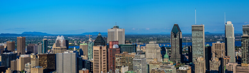 Montreal scenic panorama of the city at sunset. Montreal, Quebec, Canada.