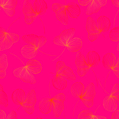 autumn contour watercolor leaves with gradient vector seamless pattern. background for fabrics, prints, packaging and postcards