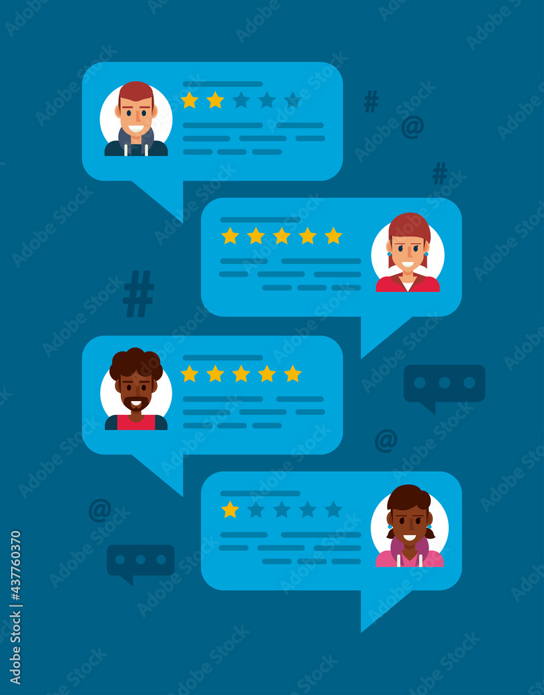 Wall mural online review speech bubbles