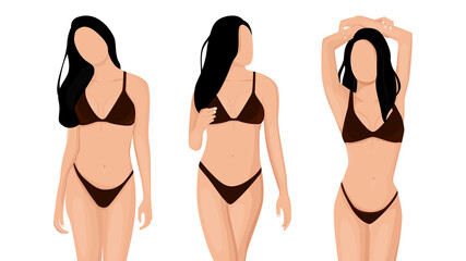 set of female in bikini
