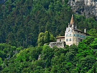 Fototapeta na wymiar Italy-view of the sanctuary of Mount Albano near town Mori