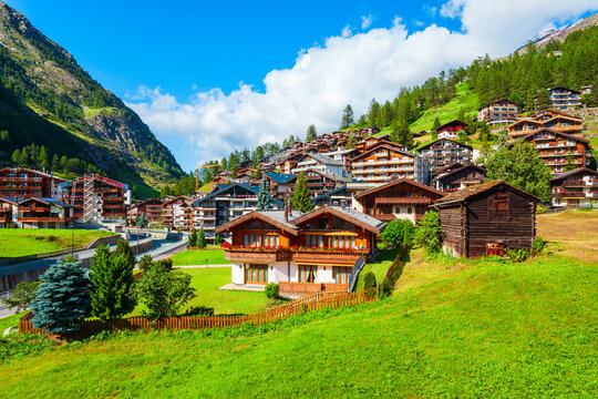 Traditional houses in Zermatt, Switzerland