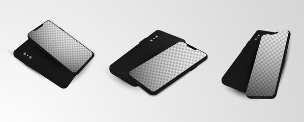 Realistic smartphone mockup. Mobile phone display
