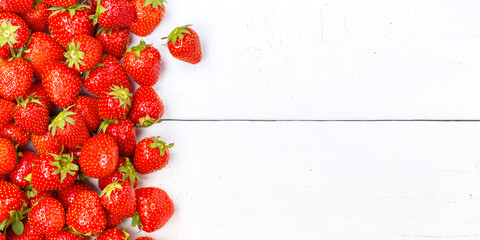 Strawberries berries fruits strawberry berry fruit copyspace copy space on a wooden board panoramic view