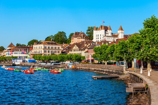 Nyon town on Lake Geneva