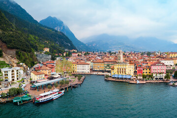 Fototapeta na wymiar Riva del Garda town, Italy