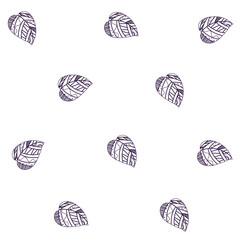 Outlined abstract leaves with decor as pattern in Cartoon style, vector foliage pattern on white isolated background, concept of Nature and Eco-friendly, Anti-stress coloring pictures and activity.