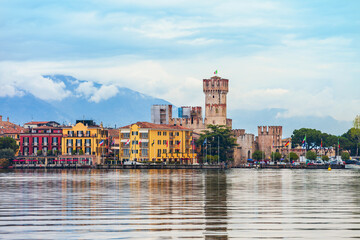 Obraz premium Scaligero Castle aerial view, Sirmione
