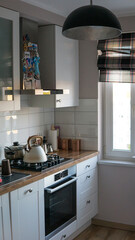 Photo of interior. Kitchen in polish standard home