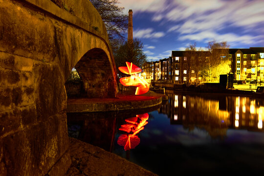 Ashton Under Lyne Canal Basin at Night 