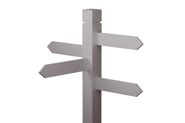 Road direction side in navigation concept - 3d rendering