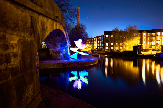 Ashton Under Lyne Canal Basin at Night 