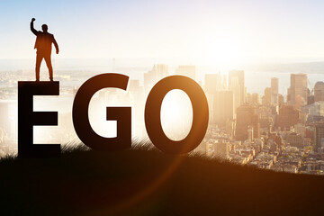 Concept of ego with businessman