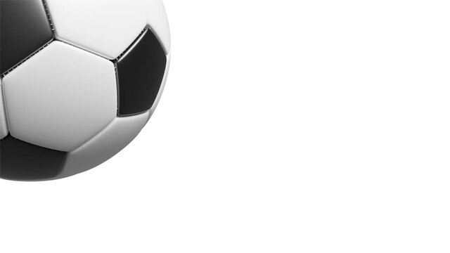 Realistic soccer ball. Soccer concept. 3d looping animation