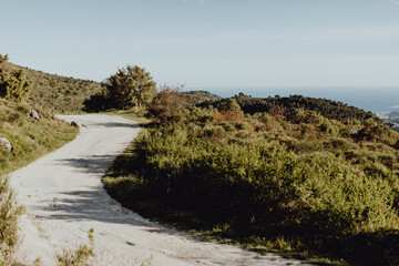Vue mer depuis la montagne