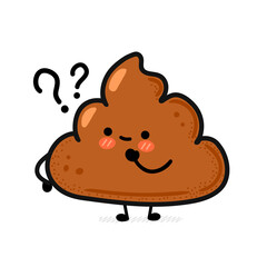 Cute funny happy poop. Vector hand drawn cartoon kawaii character illustration icon. Isolated on white background. Funny cartoon poop, shit mascot character concept