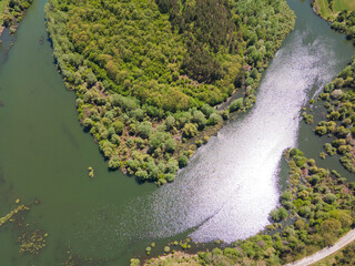 Aerial view of Topolnitsa Reservoir, Bulgaria