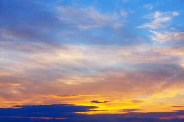 Fototapeta na wymiar Colorful sky in the morning . Dawn soft light