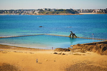 Famous seawater swimming pool Bon-Secours in Saint-Malo, Brittany, France