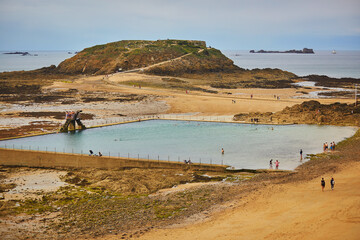 Famous seawater swimming pool Bon-Secours in Saint-Malo, Brittany, France