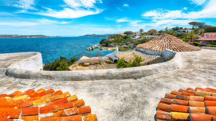 Captivating view of  Porto Rafael resort. Awesome tiled roof of traditional houses