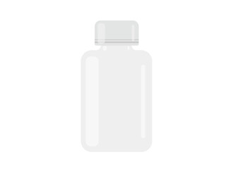 Illustration of a white plastic jar for pills. Isolated on white background.