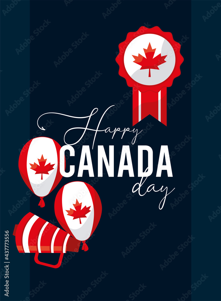 Wall mural canada celebration poster